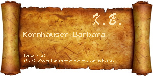 Kornhauser Barbara névjegykártya